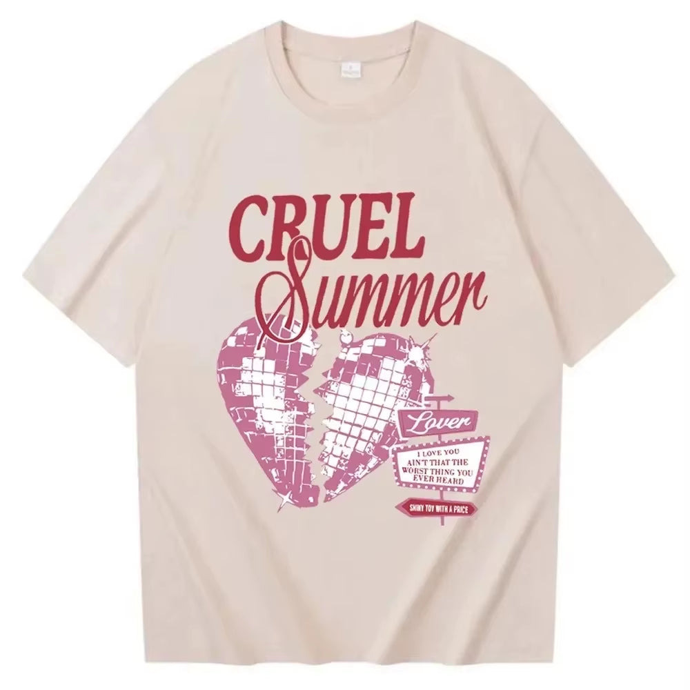 Cruel Summer T-Shirt - The Perfect Gift for Taylor Swift Fans - Cute and Stylish O-Neck Short Sleeve Tee for Spring and Summer