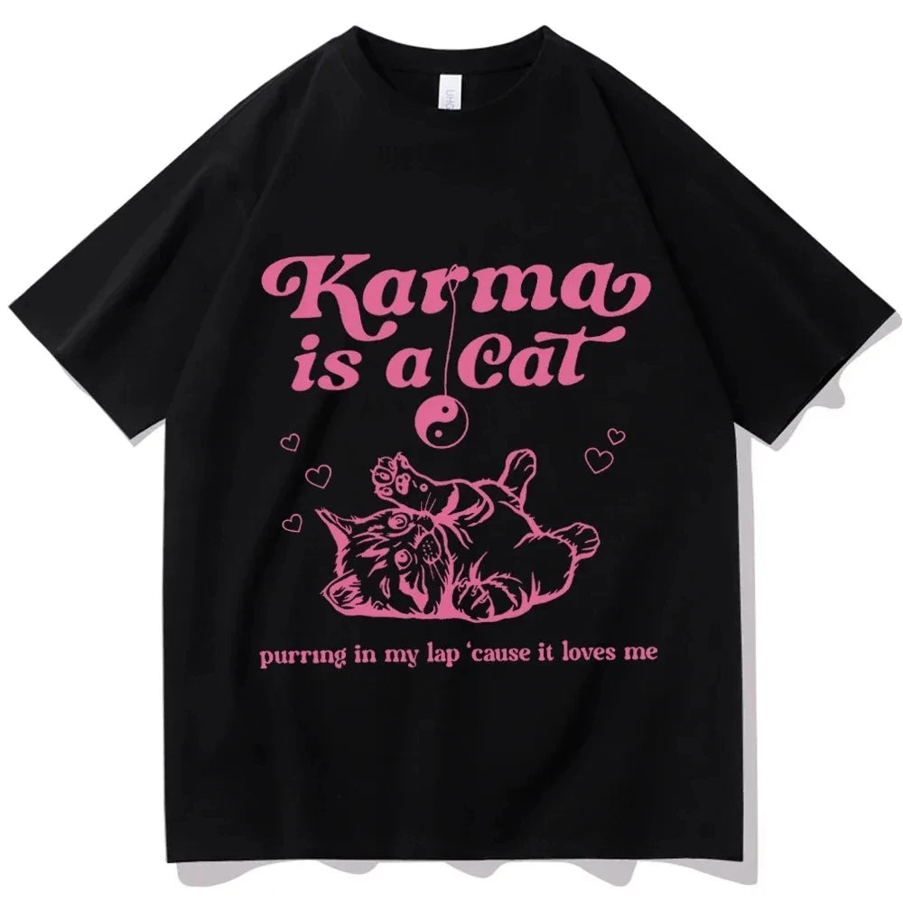 Unleash Your Inner Fan with the Karma Is a Cat Taylor Swift Music Tour 2024 Short Sleeve T-Shirt for Men!