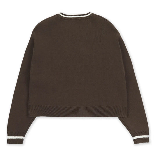 Taylor's TTPD Knit Sweater - Women's Loose Cropped Pullover with Contrast V-Neck for Autumn/Winter