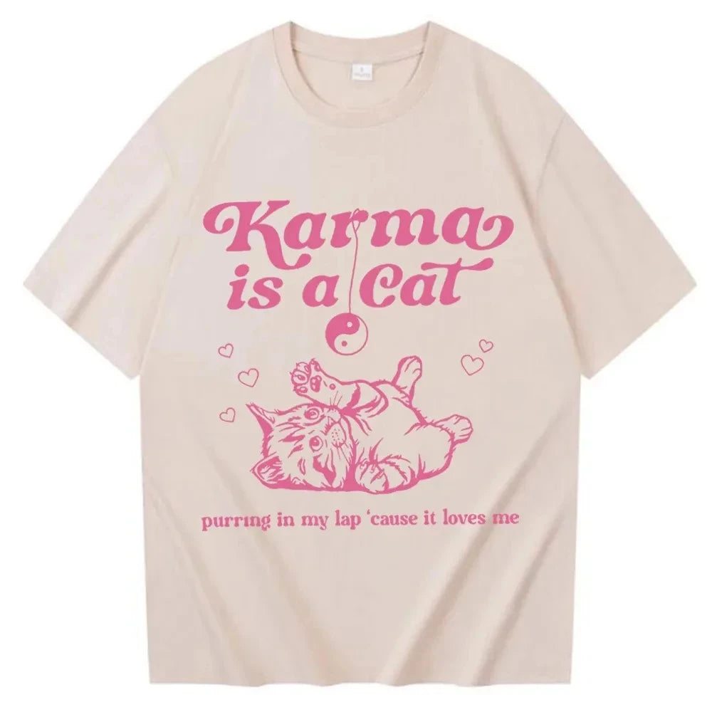 Unleash Your Inner Fan with the Karma Is a Cat Taylor Swift Music Tour 2024 Short Sleeve T-Shirt for Men!