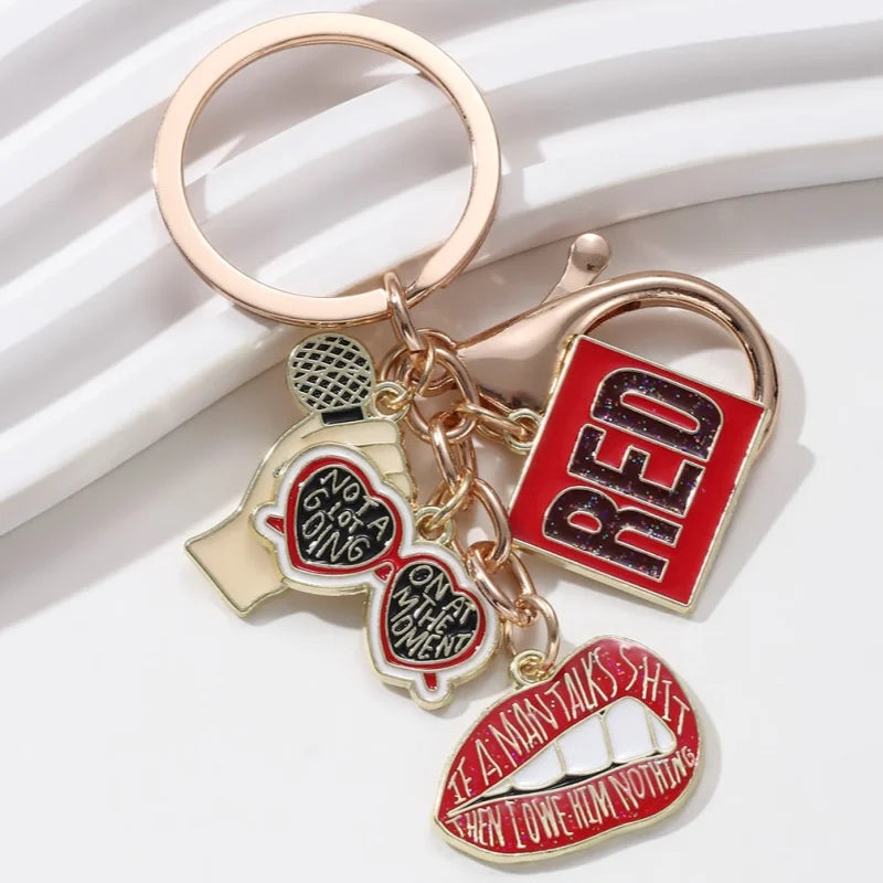 Creative Personality Flower Clothe Lip Key Chain by Taylor Swift - A Unique Fashion Accessory